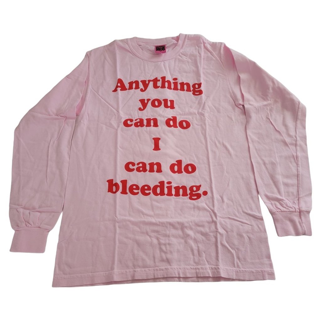 NEW MARRIED TO THE MOB WOMEN TOP SIZE Small LONG SLEEVE SHIRT FUNNY PINK RED